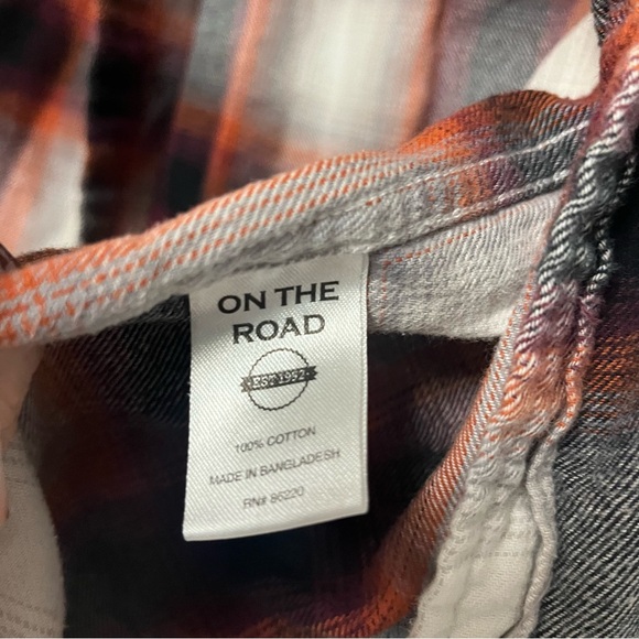 On The Road Men’s Flannel Button Down Long Sleeve Shirt Medium - Picture 5 of 6